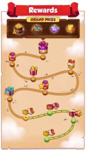 Coin Master event rewards path featuring milestone gifts and bonus rewards.