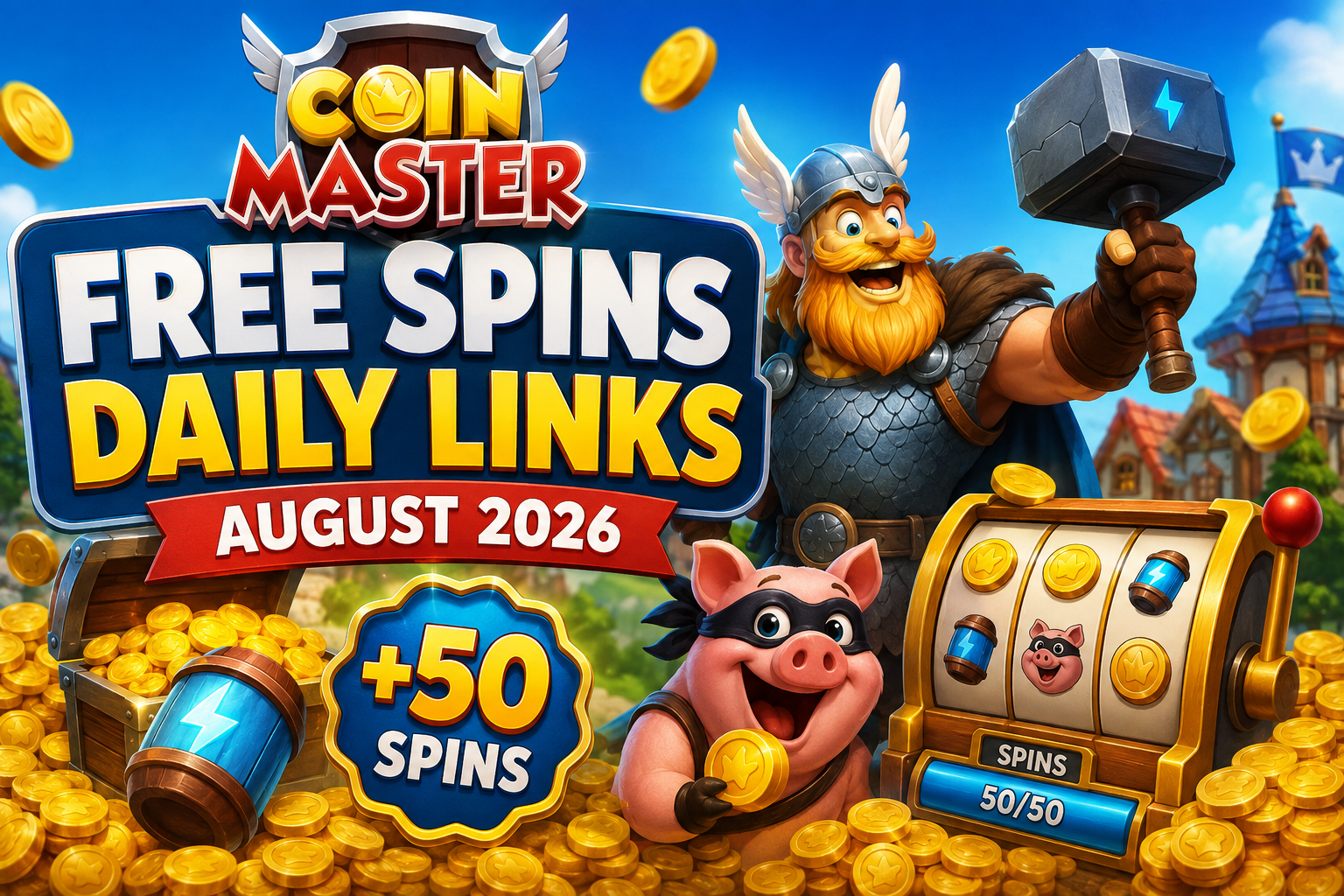 Coin Master free spins daily links for August 2026