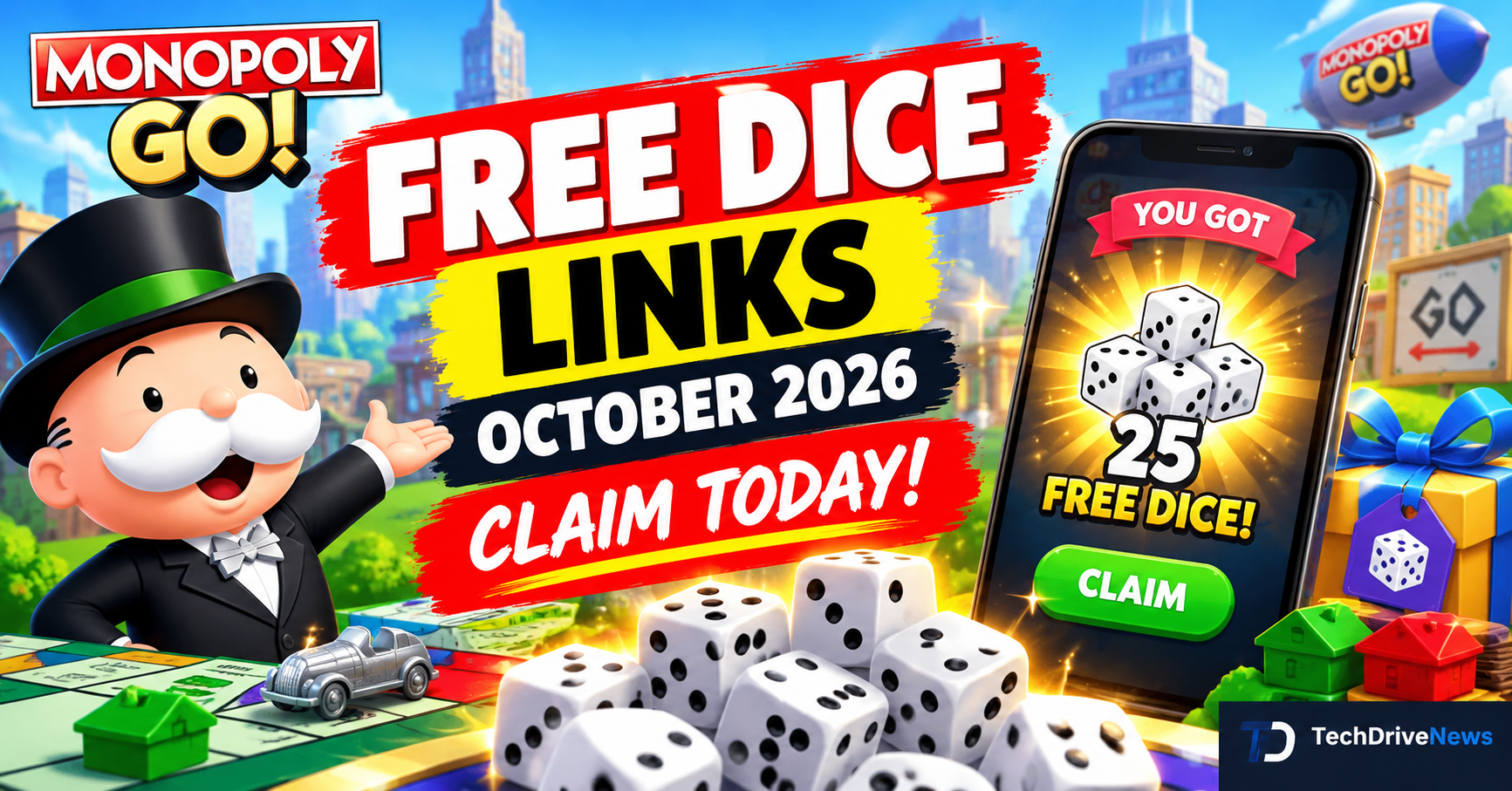 Monopoly GO free dice links for October 2026